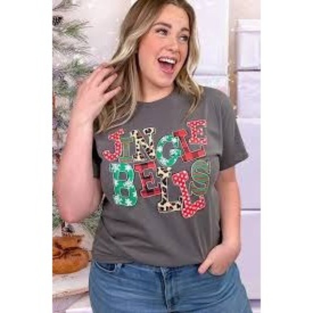 Fruit Of The Loom 3XL HD Cotton‎ Jingle Bells Graphic T-Shirt Womens